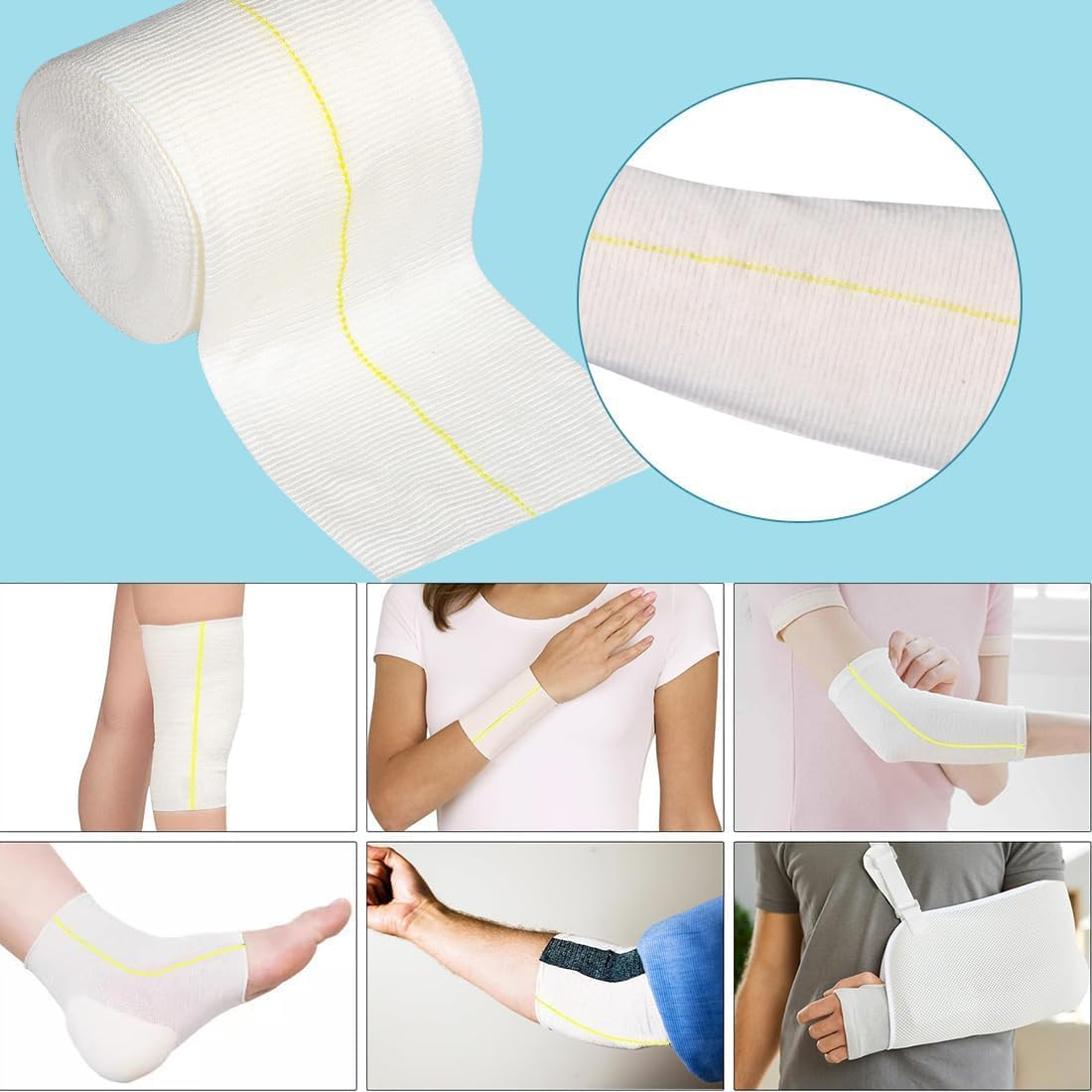 Elastic Tubular Support Bandage, 1 Roll Two Way Stretch Tubulars Bandage, Stretch Dressing Retainer Gauze Stockinette Tubing,Tubular Elastic Sport Bandages image number 6