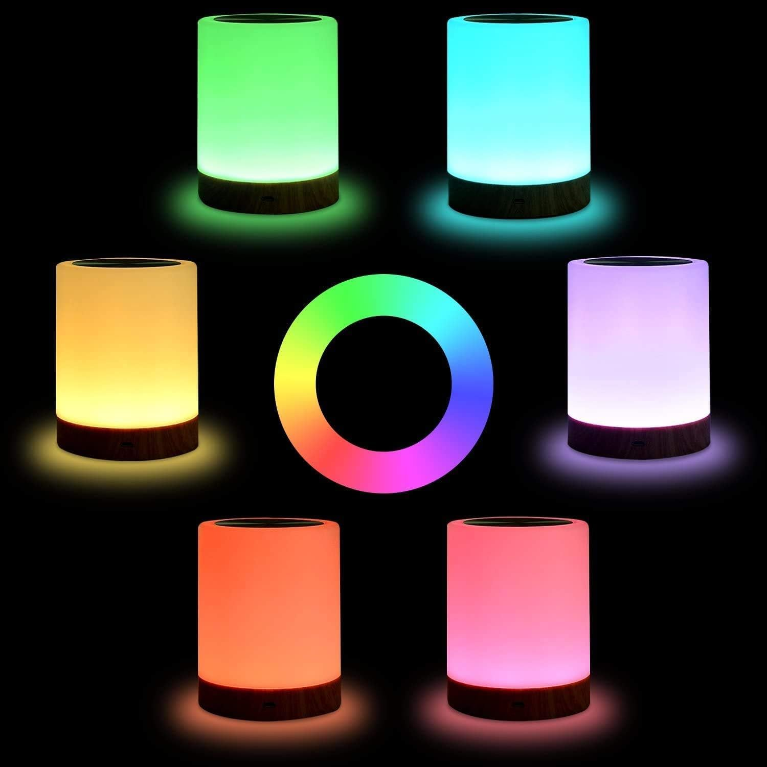 Hiving Night Light Touch Lamp for Bedrooms Living Room Portable Table Bedside Lamps with Rechargeable Internal Battery Dimmable 2800K-3100K Warm White Light & Color Changing RGB image number 4