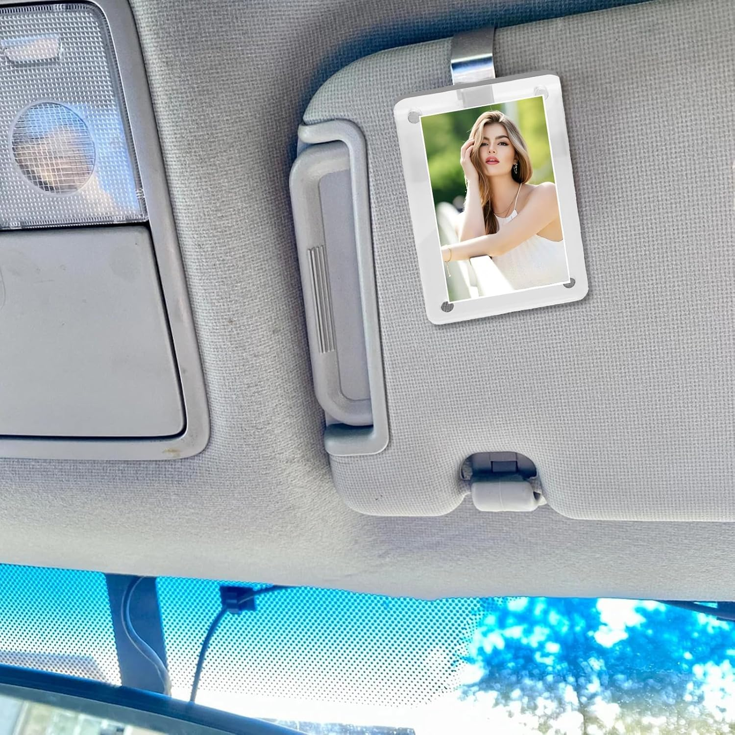 2Pcs Car Sun Visor Photo Holder - 6X9 CM Universal Magnetic Acrylic Car Photo Clip & Car Picture Frame - Personalized Visor Accessory to Display Your Favorite Memory image number 6