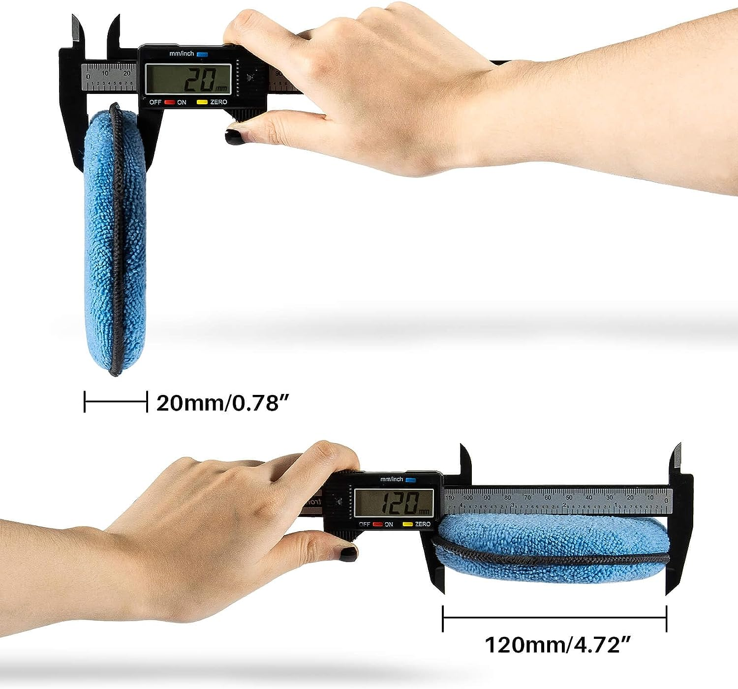 Sukh 12 Pack Microfiber Foam Car Wax Applicator Pad - Foam Applicator Pads Detailing round 4.72 Inch Polishing Sponges for Car Wax Applicator Pad round Blue - Yellow image number 3