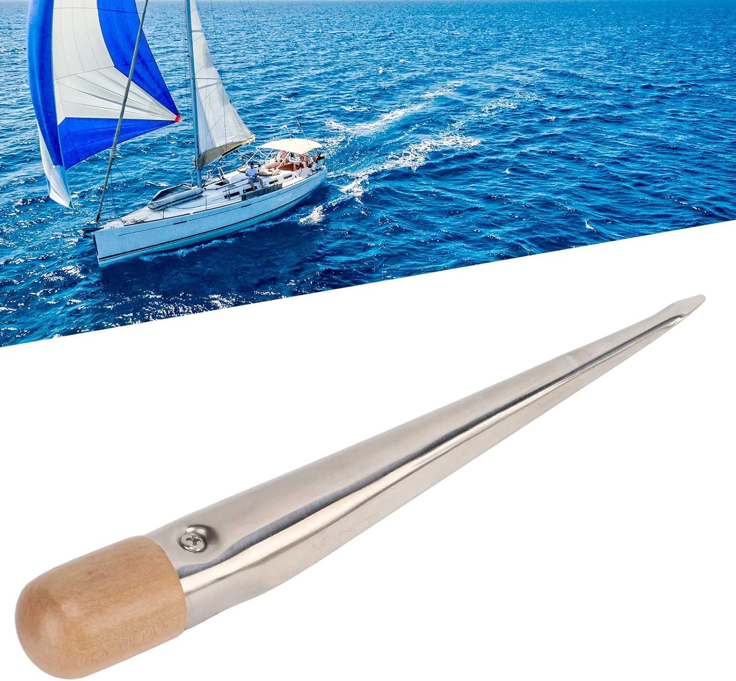Marine Splicing Spike 304 Stainless Steel Pom Plastic Handle Maintenance Tool for Boats Yachts Rope Splicing FID Boating & Water Sports (Small 2932S) image number 4