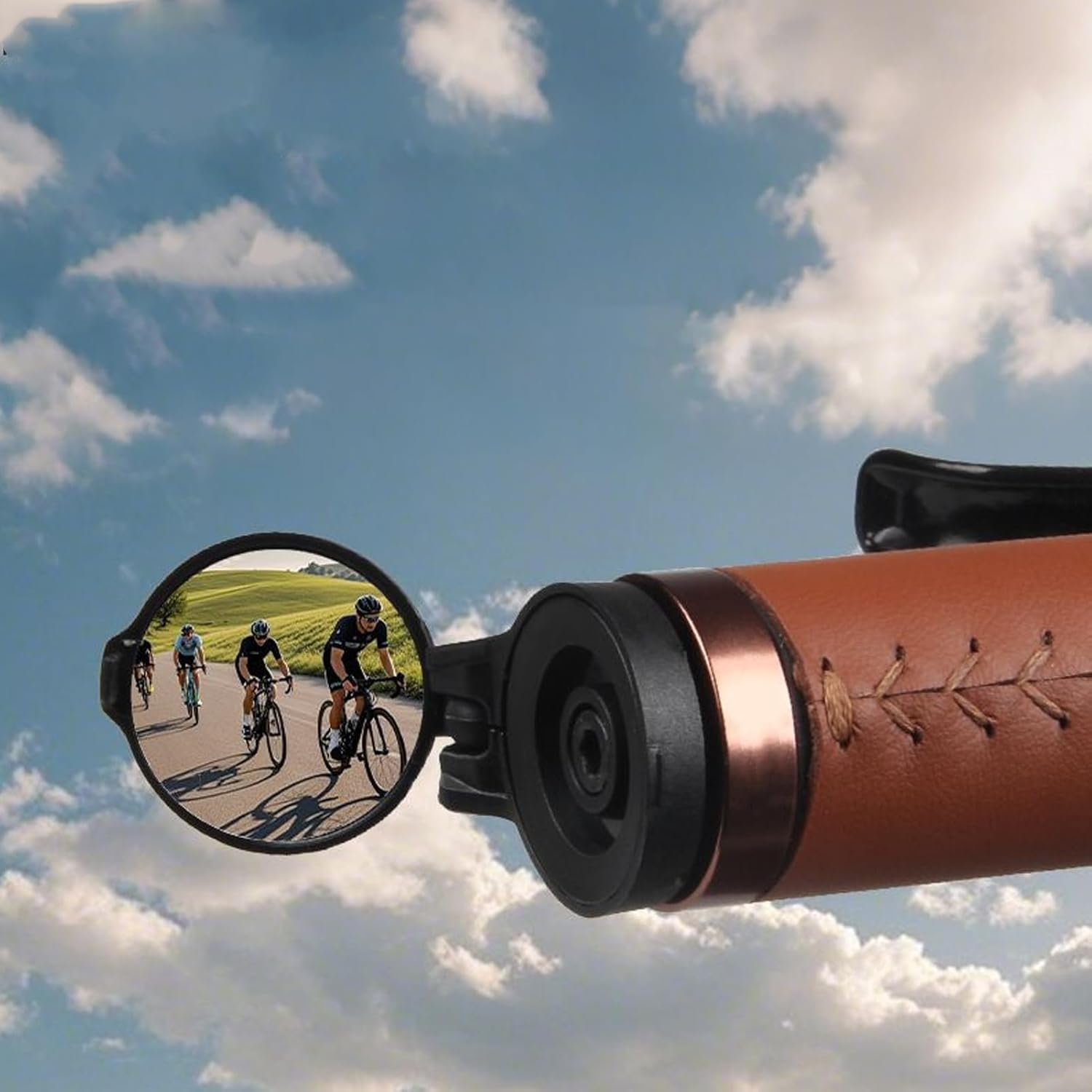 Bicycle Side Mirror - Foldable Ridings Parts Convex Lens | Bike Bar End Mount Rearview, Riding Part Convex Lens with Cover for Commuting Mountain Travel Urban Road Touring image number 4