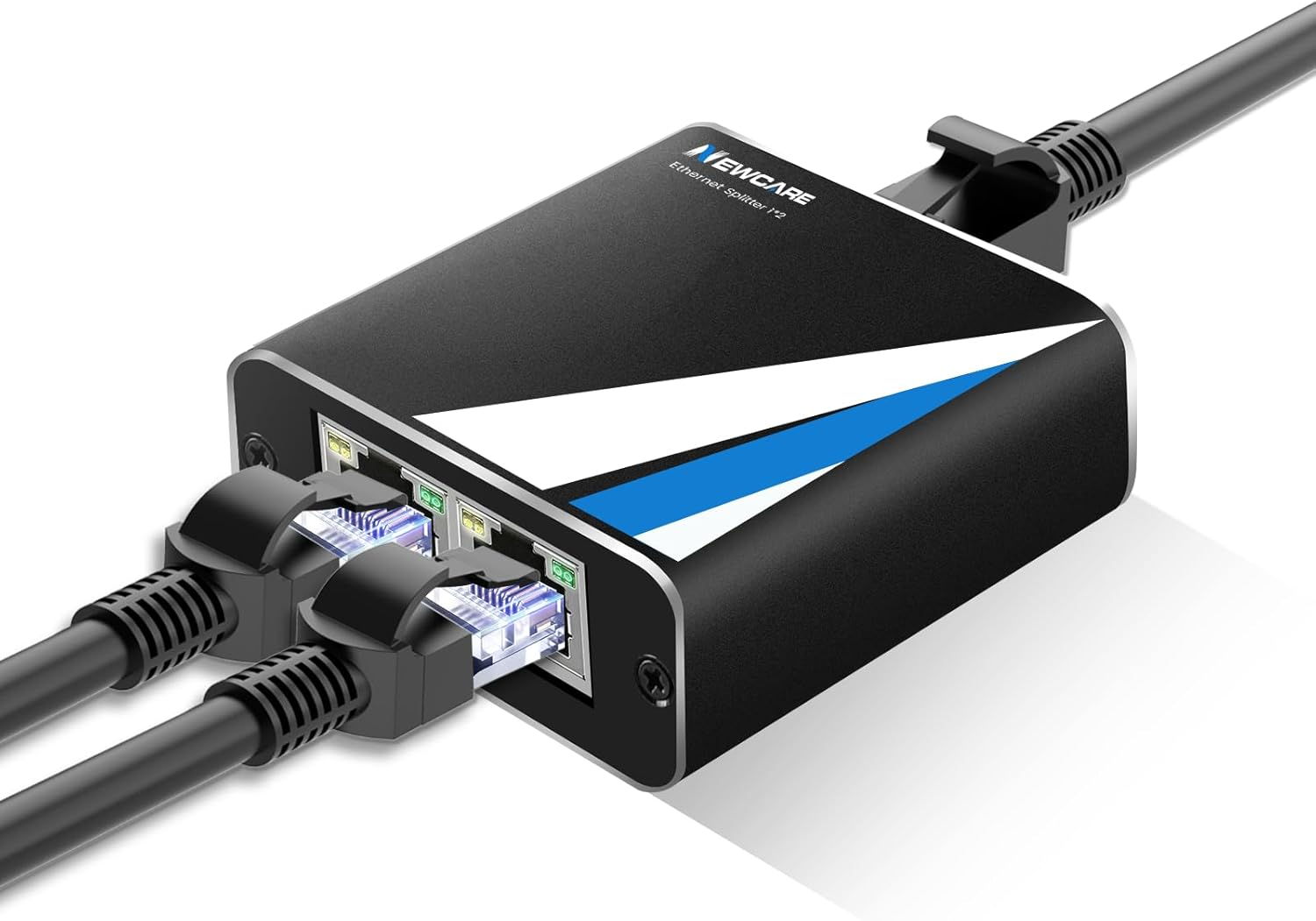 RJ45 Ethernet Splitter 1 to 2 Out, NEWCARE 1000Mbps Network Splitter with USB Power Cable, Gigabit LAN Splitter Connector for Cat 5/5E/6/7/8 (Black) image number 4