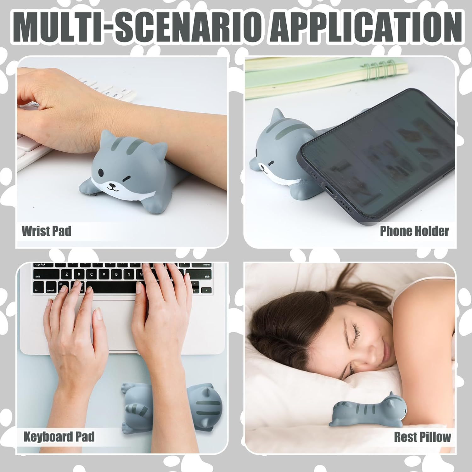 Kanayu 2 Pcs Cat Wrist Rest Support for Mouse Cute Wrist Rest Keyboard Computer Kawaii Mouse Pad Pet Shape Arm Foam Non Slip Cat Desk Accessories for Women Office Supplies Cushion Computer image number 3