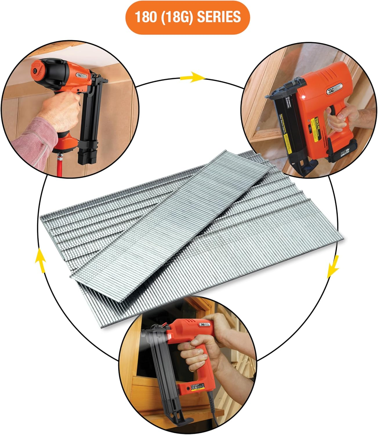 Tacwise 0364 Type 180/35 Mm Galvanised 18G Brad Nails, Pack of 1,000