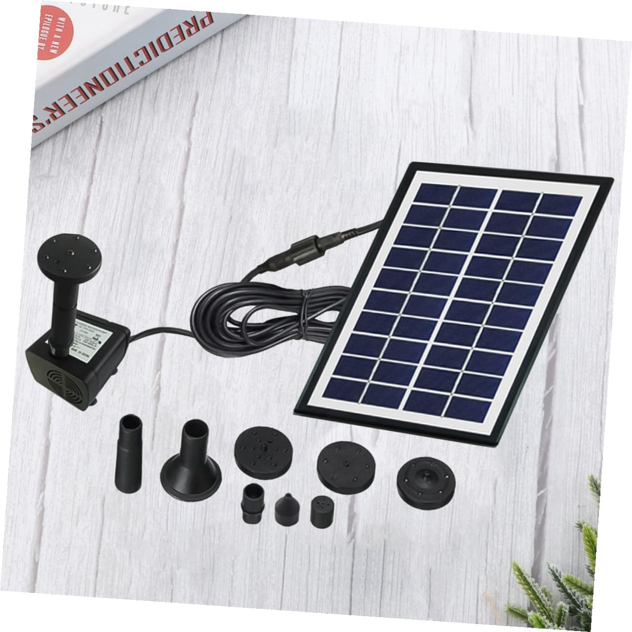 LALAFINA 4W Solar Floating Fountain Water Pump Mini Garden Pond Aerobic Water Fountain Outdoor Landscape Fish Pond Pool Black image number 3