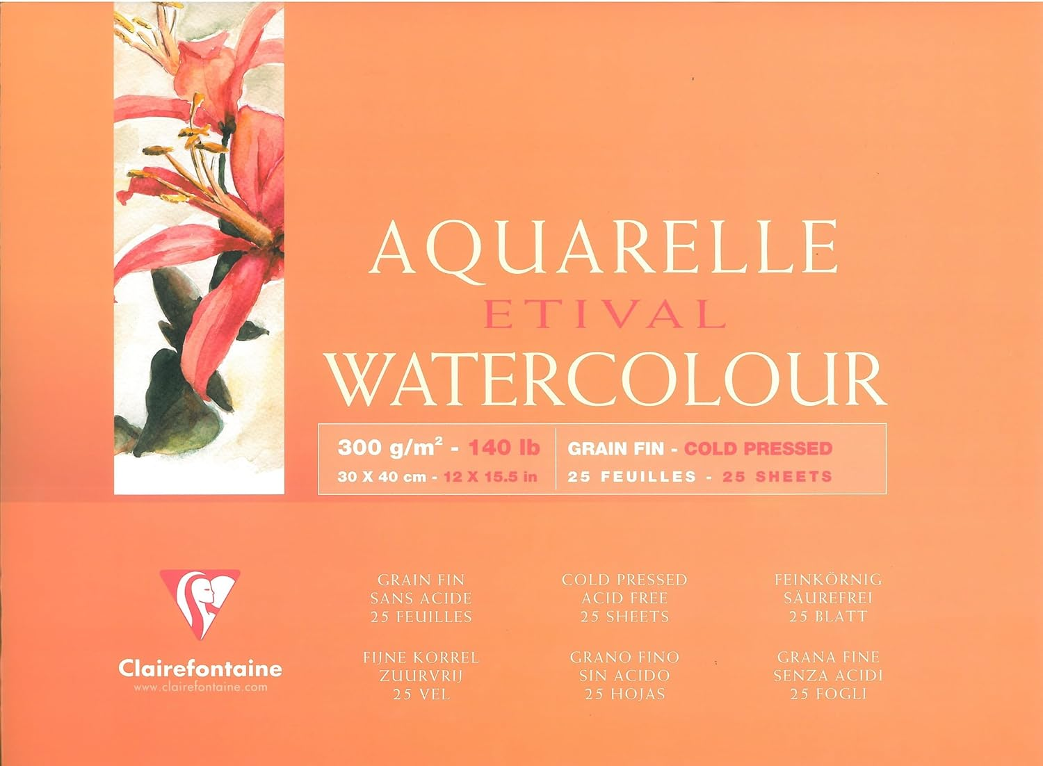 Clairefontaine Etival Watercolour Pad, 300Gsm, 30 X 40 Cm image number 3