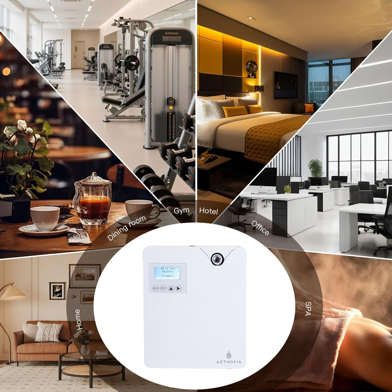 AETHOVIA Smart Scented Diffusers, Bluetooth APP Control Scent Air Diffuser, Cover up 400M&sup3; HVAC Waterless Aroma Device for Home, Office, Spa