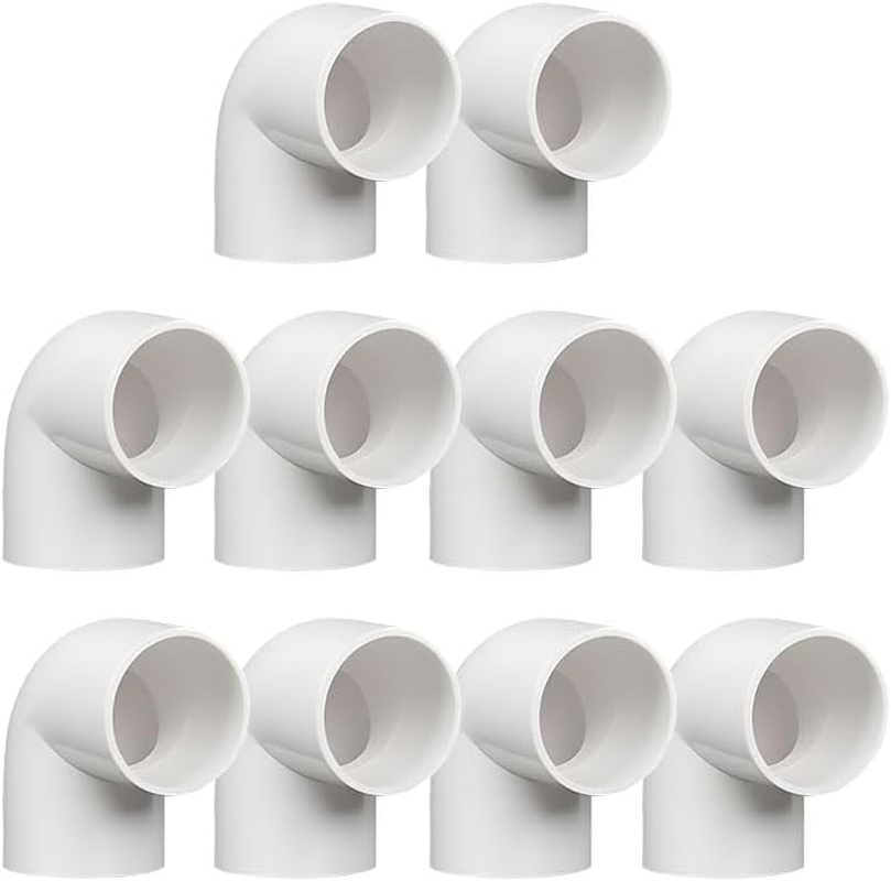 10 Pcs 90 Degree PVC Pipe Fittings 25Mm, Sliding Elbow Coupling Connector Water Pipe Sleeve Connector for PVC Pipe Corner Connection, White image number 1