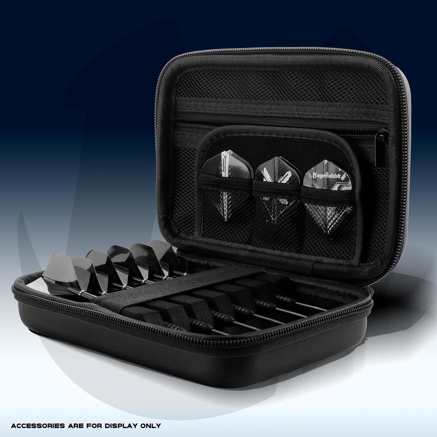 Magerabbit Darts Case, Storage for 6 Darts, Tips, Shafts and Flights, Carrying Case (Black) image number 3