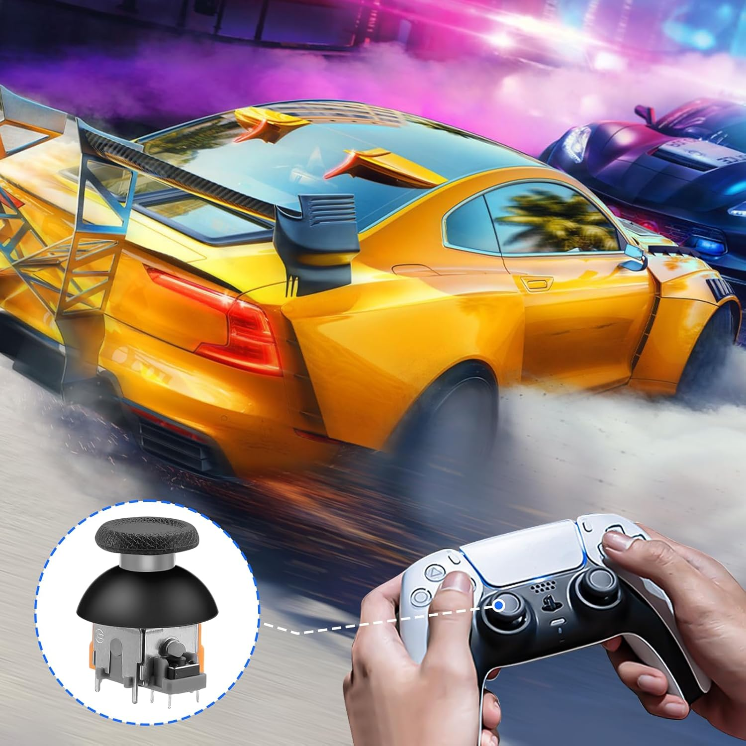 TOMSIN Joysticks Replacement for PS5 Controller,4 Pack Hall Effect 3D Analog Sensor Joysticks Module with Thumbsticks Cap for Playstation 5 Conrtoller,Thumbsticks Repair Kit for PS5 Controller image number 5