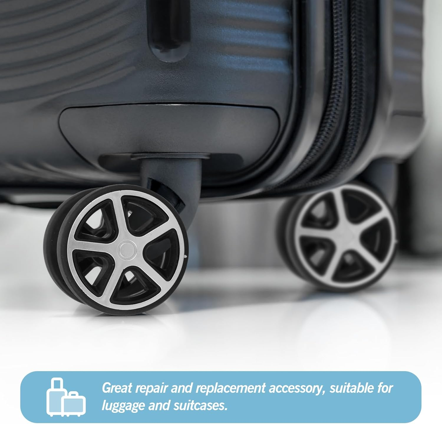Volein Pack of 8 Suitcase Replacement Wheels Luggage Replacement Wheels Wear-Resistant Suitcase Wheels Rubber Replacement Wheels for Suitcases image number 2