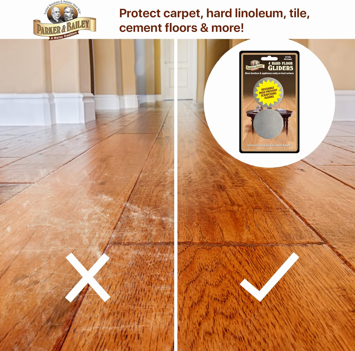 Parker and Bailey Hard Floor Glider (Pack of 4) image number 2