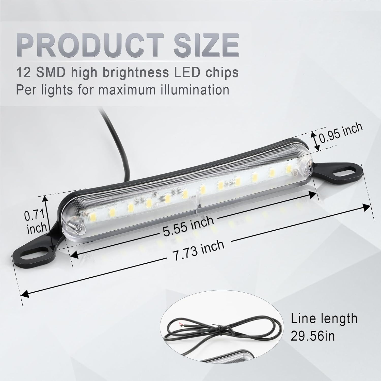 Livtee License Plate LED Light, Extremely Bright Assembly for Trailer UTV ATV Truck RV Boat, Xenon White(6000K) image number 3