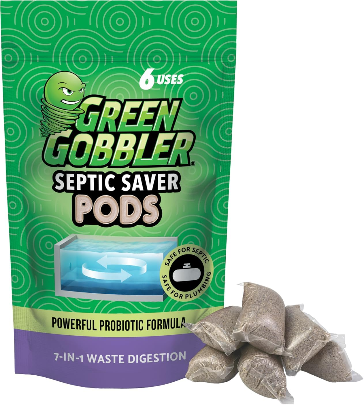 Green Gobber Septic Saver Tank Treatment 6 Pods image number 6