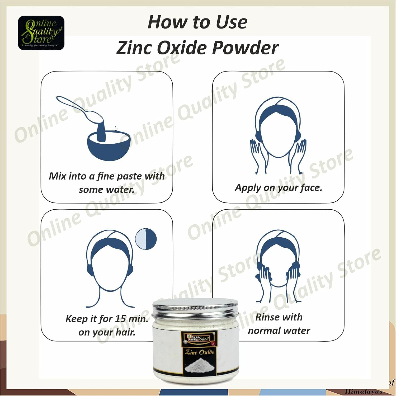 Online Quality Store 100% Organic Zinc Oxide (Face Pack, Skin Care)_150G - Natural Zinc Oxide Powder - Naturally Occurring, Pure & Uncoated, Perfect for DIY Sunscreens Powder image number 2
