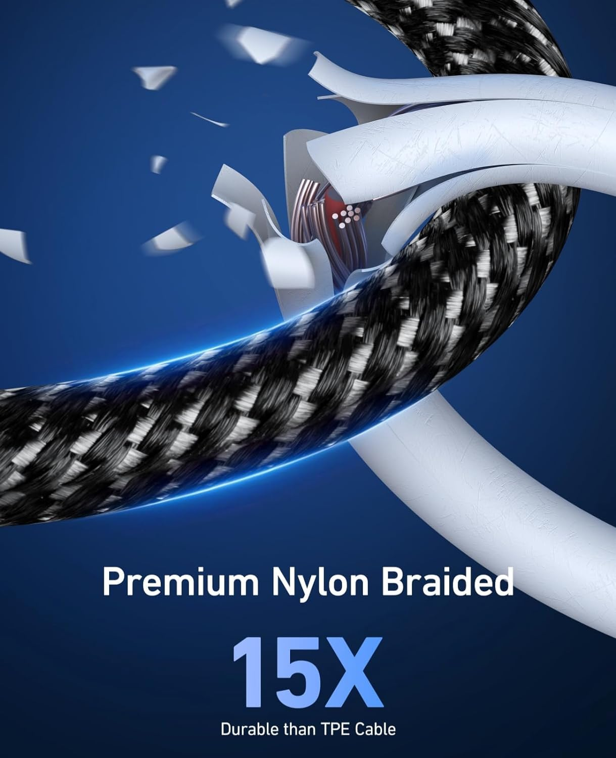 INONE Nylon USB C to Lightning Cable, USB C Iphone Charger Cable Mfi Certified USB C Iphone Charger Cord Fast Charging for Iphone 14 13 Mini Pro Max 12 Mini Pro Max 11 X XS XR 8 plus Ipad(2M Black) image number 6