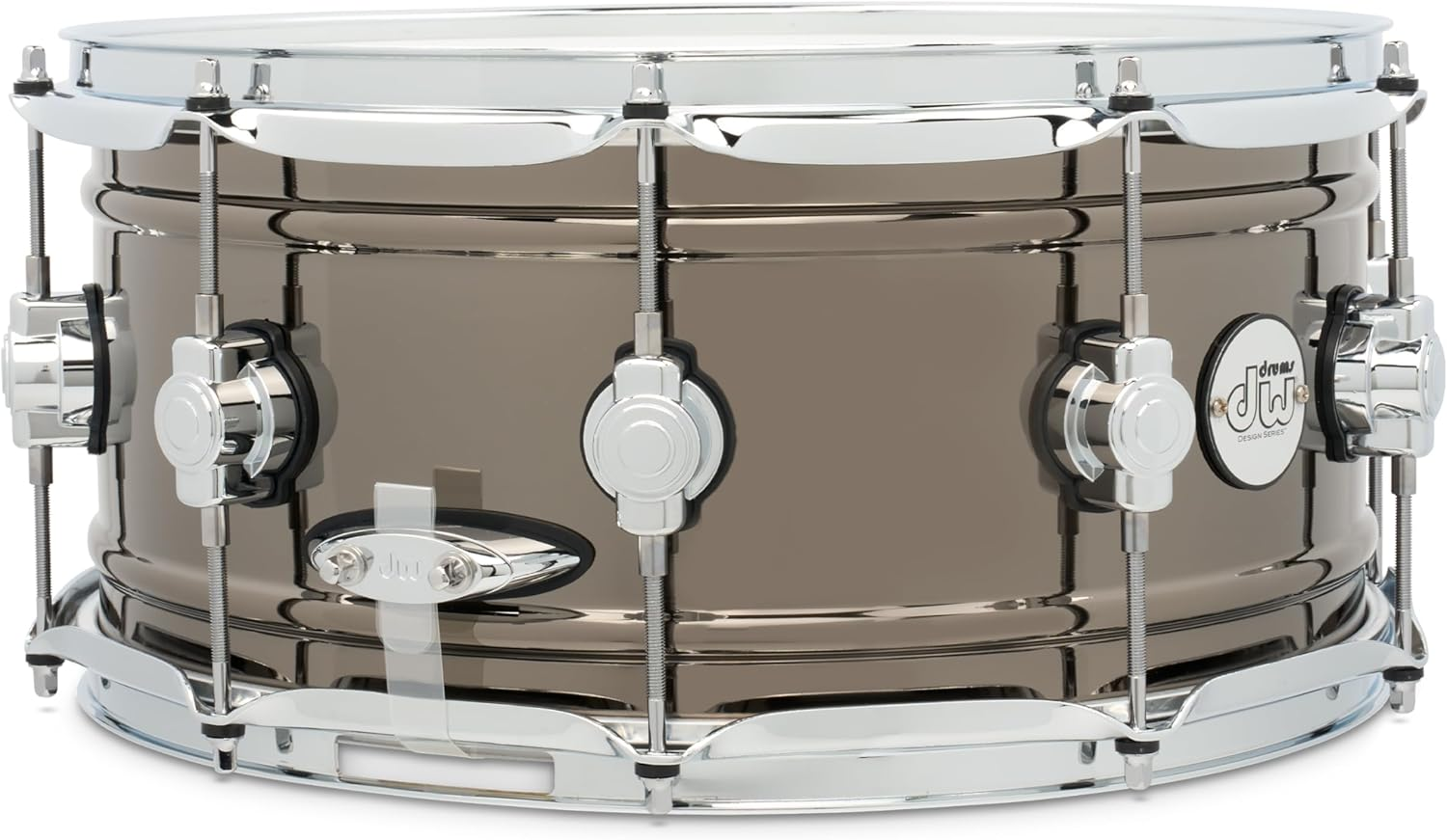 DW Design Series Black Nickel over Brass Snare Drum 14X6.5 Inch image number 3