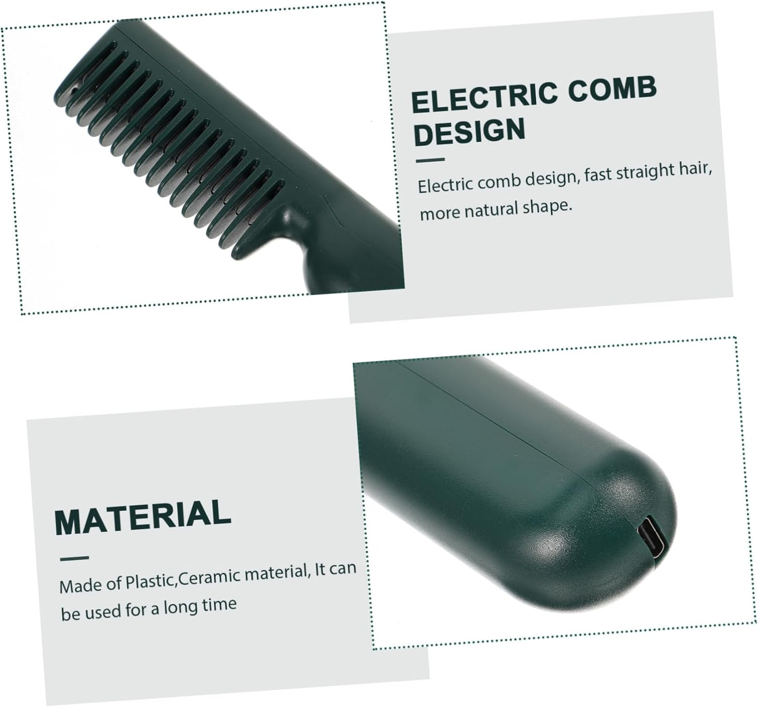 Healeved Cordless Portable Hair Straightener Brush Electric Heating Comb Hair Brush Styling Tool image number 6