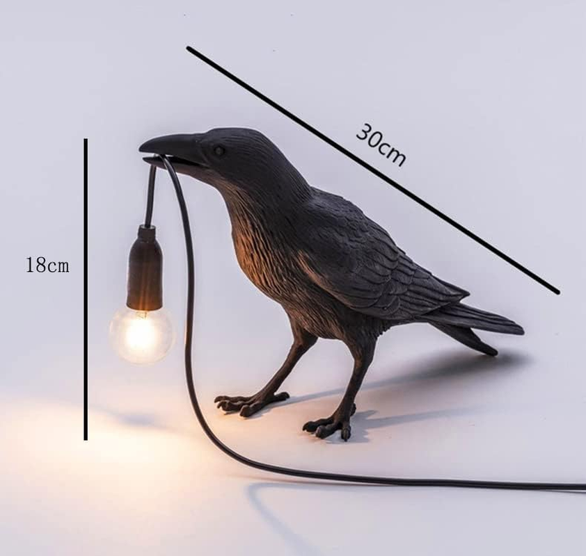 Resin Lucky Bird Crow Wall Lamp Table Lamp Night Light Bedroom Bedside Living Room Wall Lamp Home Decoration for Bedside Table/Office and Living Room Decor/Farmhouse Art Decor/Dorm image number 5