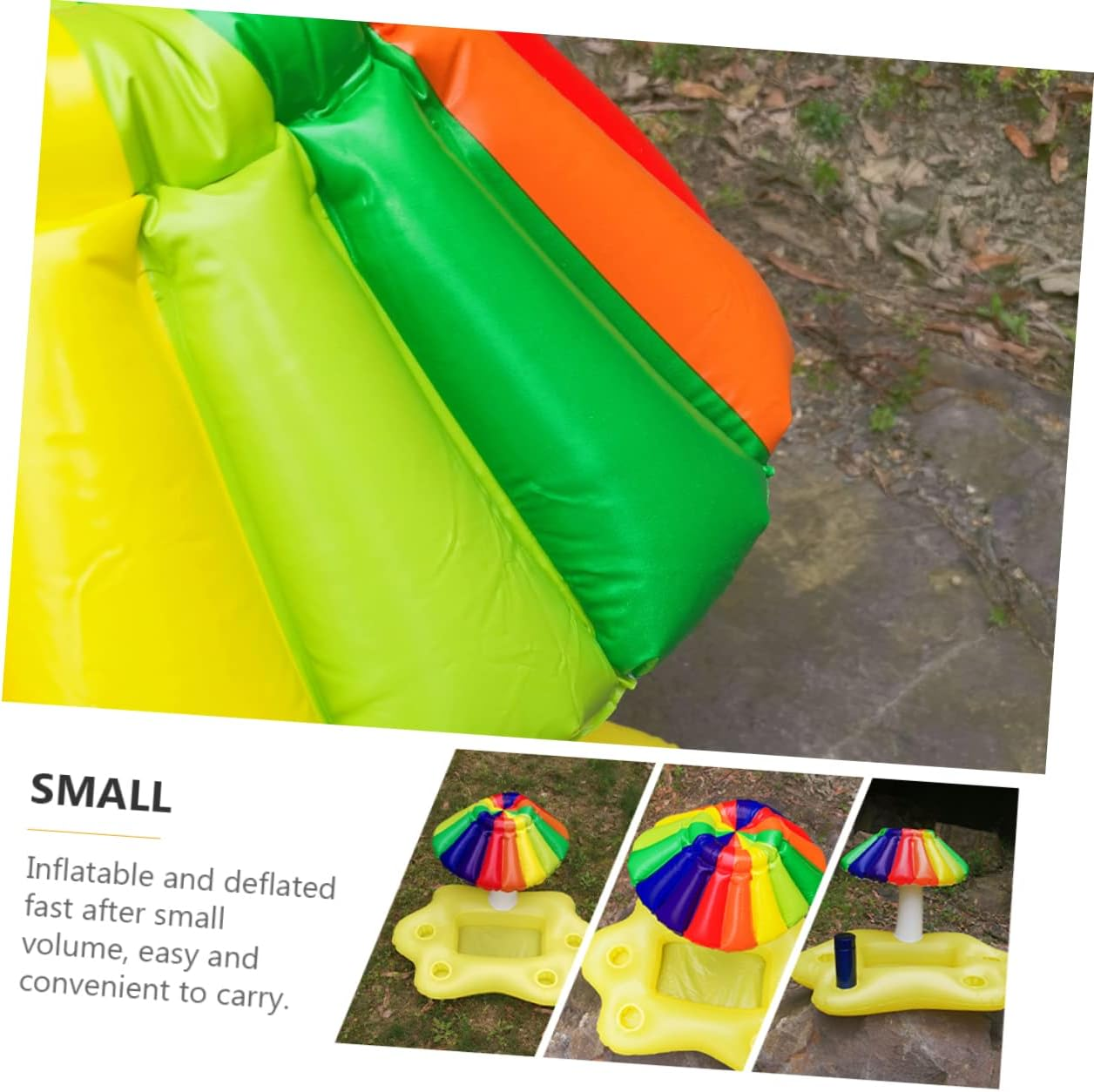 Inflatable Drink Float Pool Party Supplies Floating Drink Holder Rainbow Cloud Sunshade Tray Water Toy Cooler for Outdoor Swimming Pool Entertainment image number 3