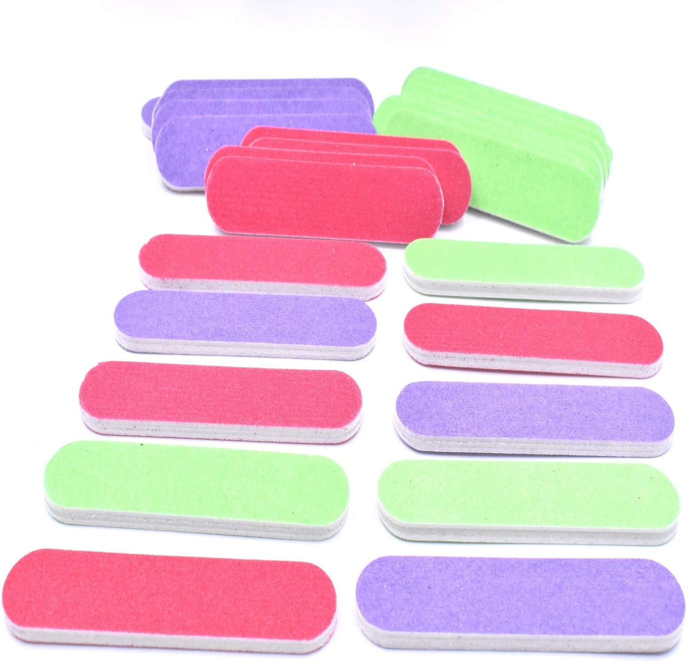 Art&Beauty 30Pcs Double Sided Assorted Color Mini Nail Buffering Files Emery Boards Nail Art Tools for Home or Professional Usage