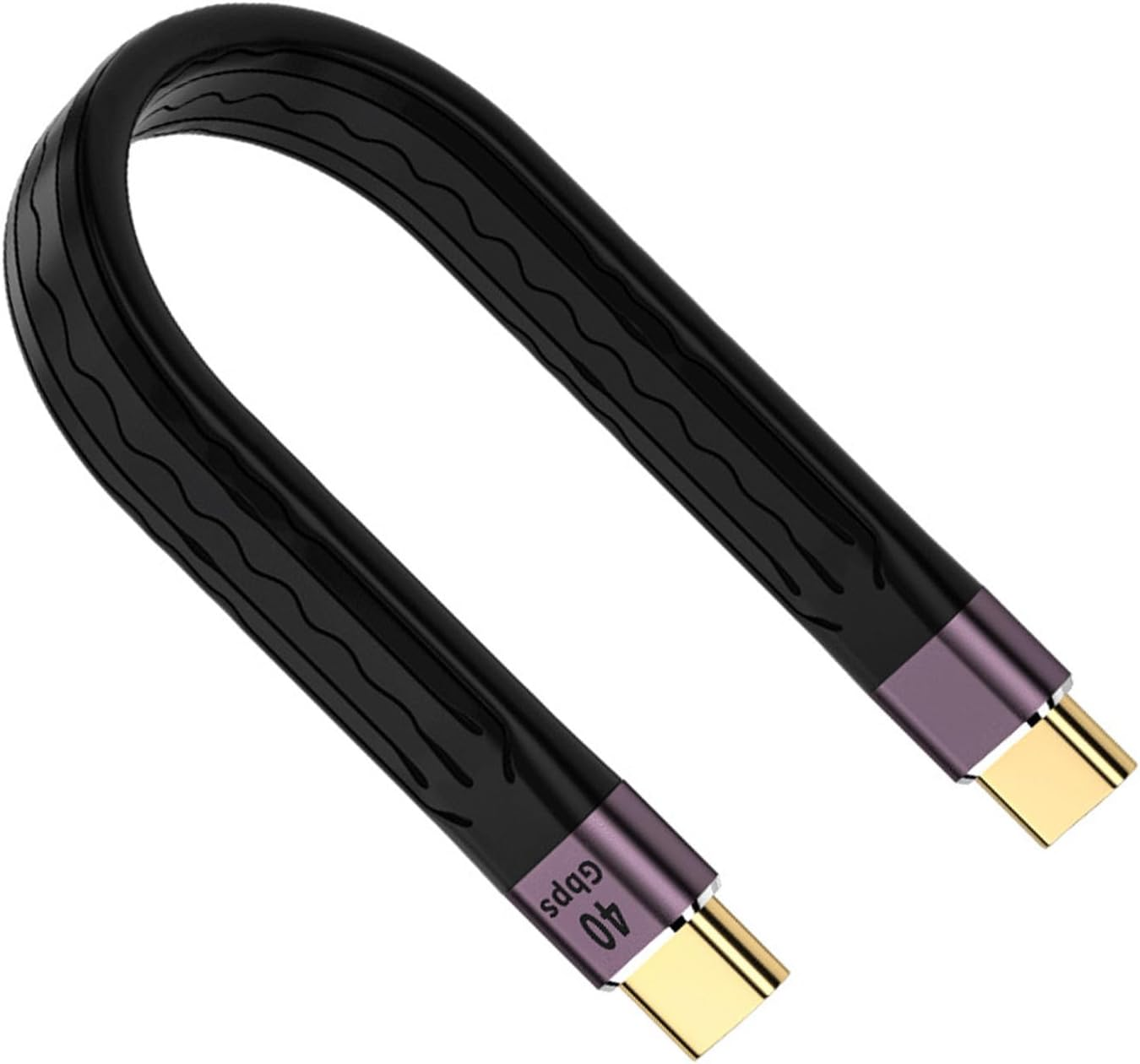 Short USB C Cable 100W - 3.1 Gen 2 USB C to USB C, 40Gbps Data Transfer | PD Fast Charging Cable, Soft Flexible FPC Material, 4K Video Output, Flat Black for Seamless Device Connections image number 5