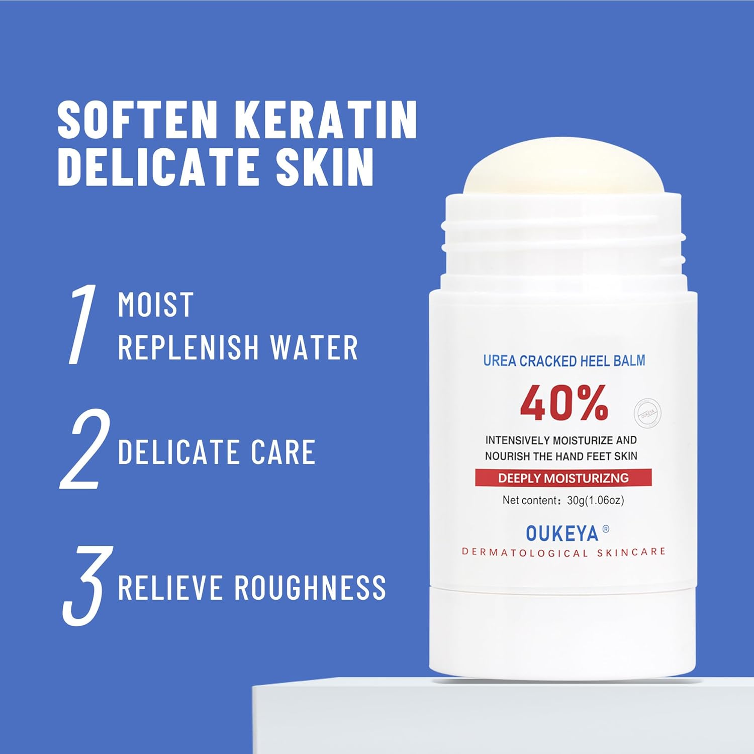 Urea Cream Stick 40% - Intensive Moisturizing Foot Cream for Dry, Cracked, Rough Skin on Heels & Feet, 1.06 Oz image number 2