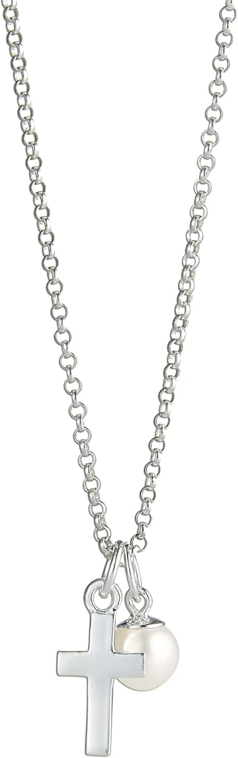 Molly Brown London Girl'S Sterling Silver Freshwater & Pearl Cross Necklace | First Holy Communion Gift | Christening Jewellery | Girl'S Religious Jewellery | First Eucharist Gift | Baby & Girls Jewellery image number 6