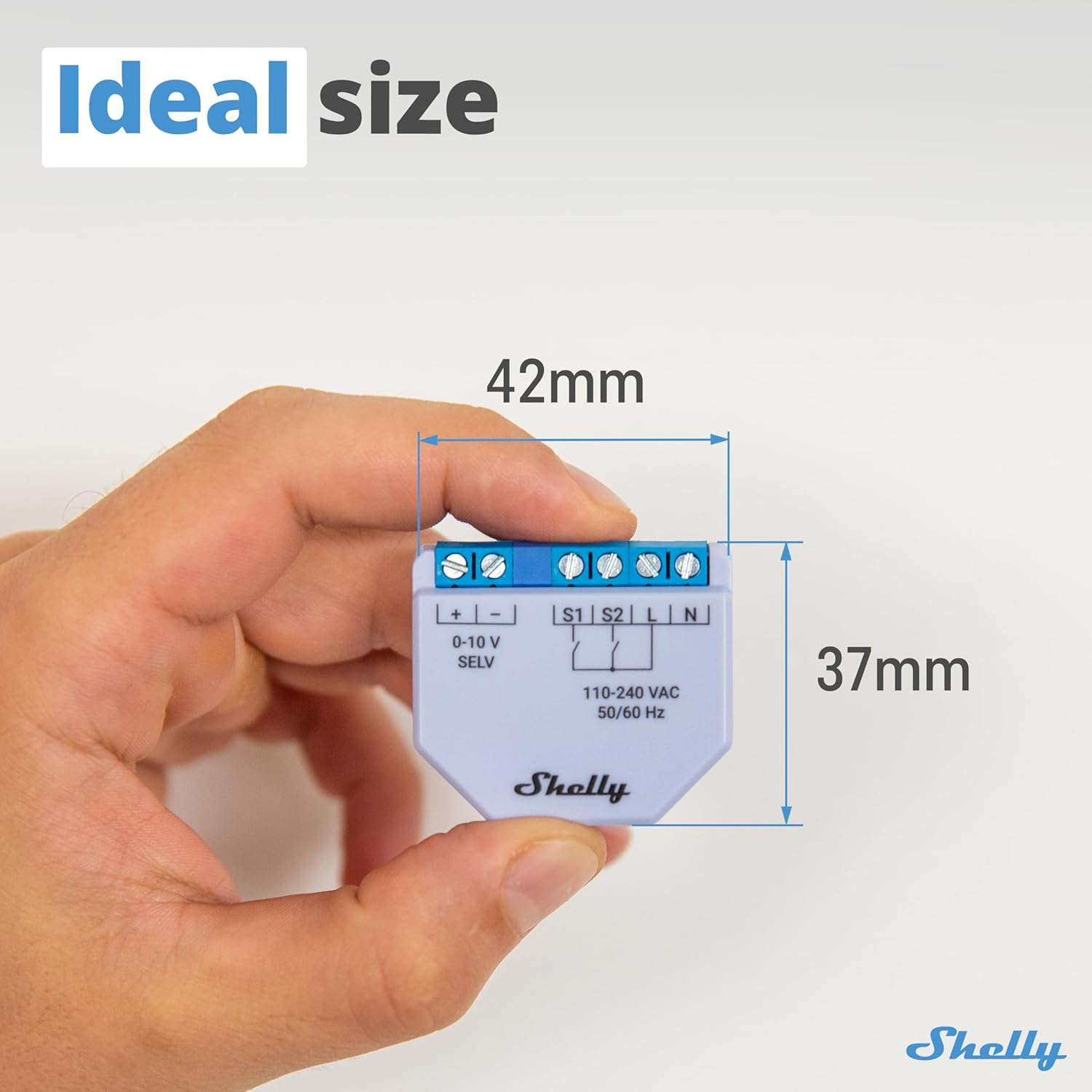 Shelly plus 0-10V Dimmer Wi-Fi & Bluetooth Smart Dimmer Switch Controller Light Control Ios Android App No Hub Required Compatible with Alexa and Google Home Smart Scenes image number 1