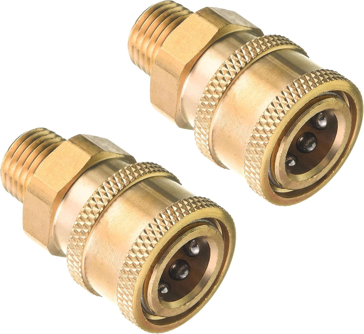 Ridge Washer Pressure Washer Couplers, Brass Fittings, 1/4 Inch Quick Connect to Male NPT Thread, 5000 PSI, 2 Pack image number 3