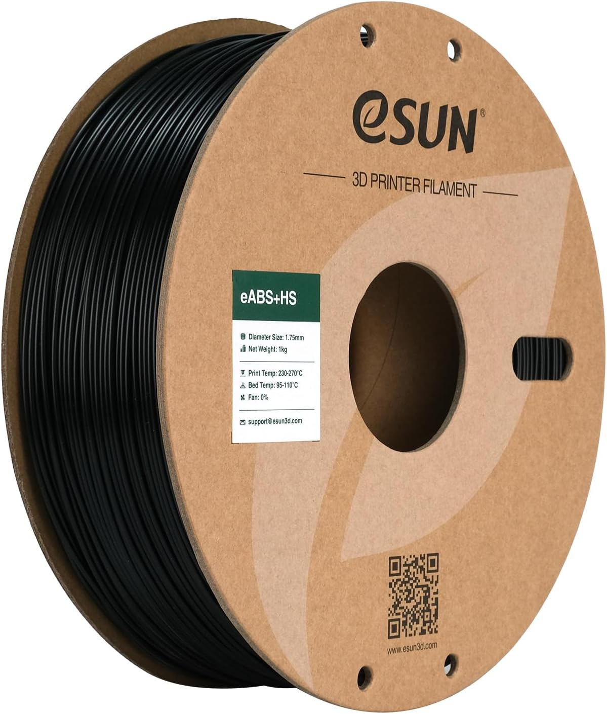 Esun ABS PRO Filament for 3D Printers High Speed ABS PRO 3D Printer Filament 1.75Mm Dimension Accuracy +/- 0.02Mm 1KG (2.2 LBS) Spool Fast Printing ABS 3D Printing Material，Black
