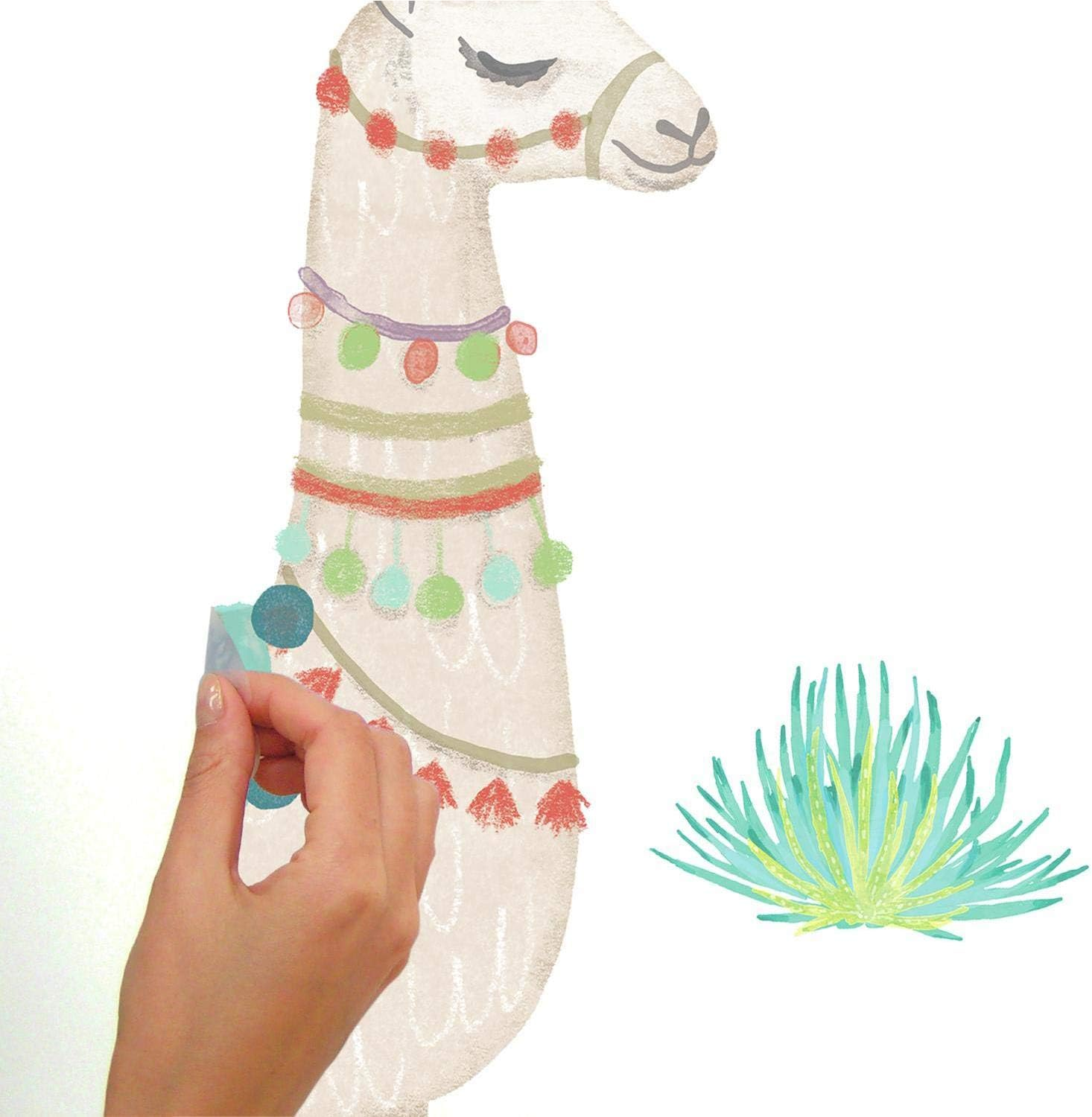 Roommates RMK3839GM Watercolor Llama Peel and Stick Giant Wall Decals image number 1