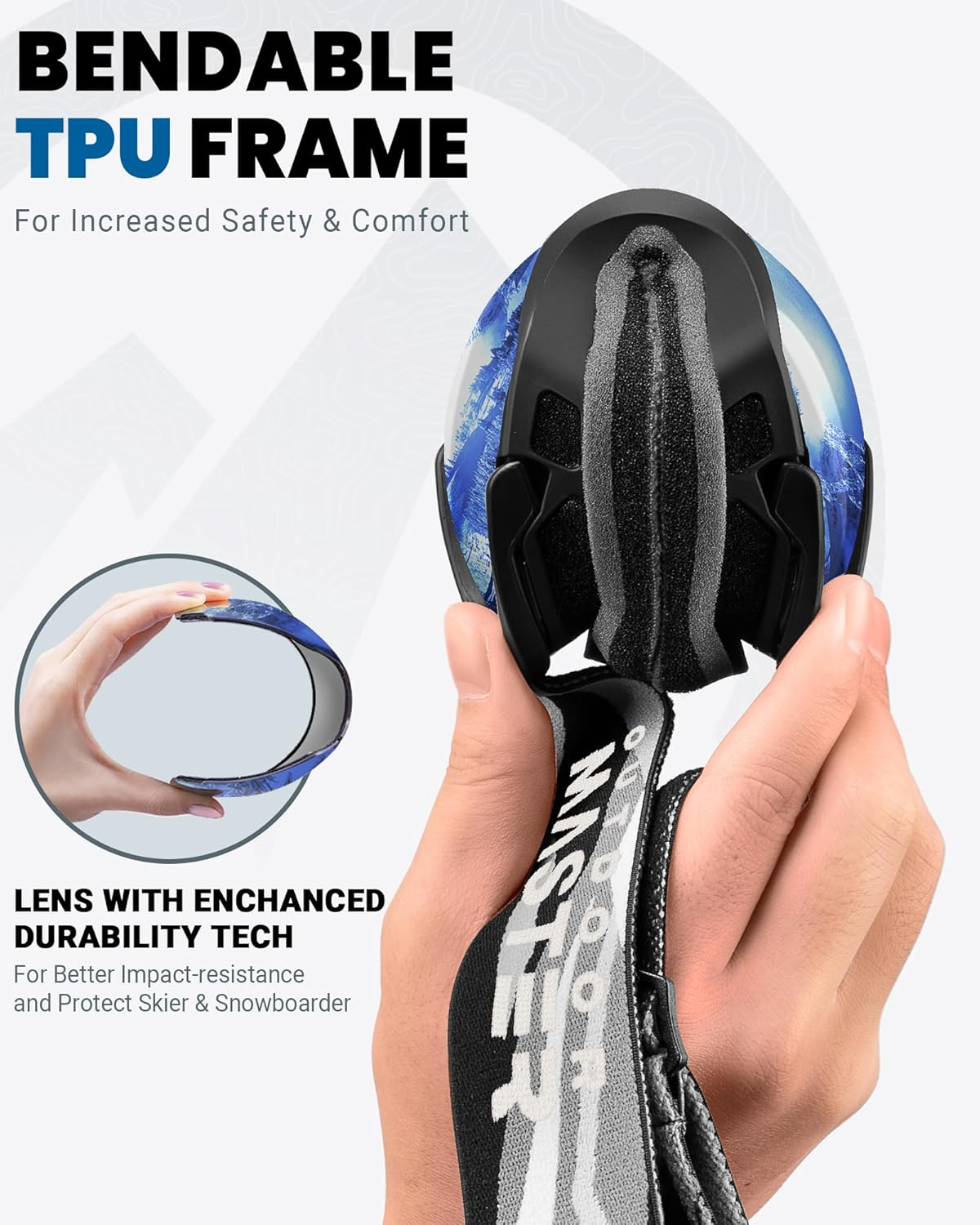 Outdoormaster Ski Goggles with Cover Snowboard Snow Goggles OTG Anti-Fog -100% UV Protection image number 4