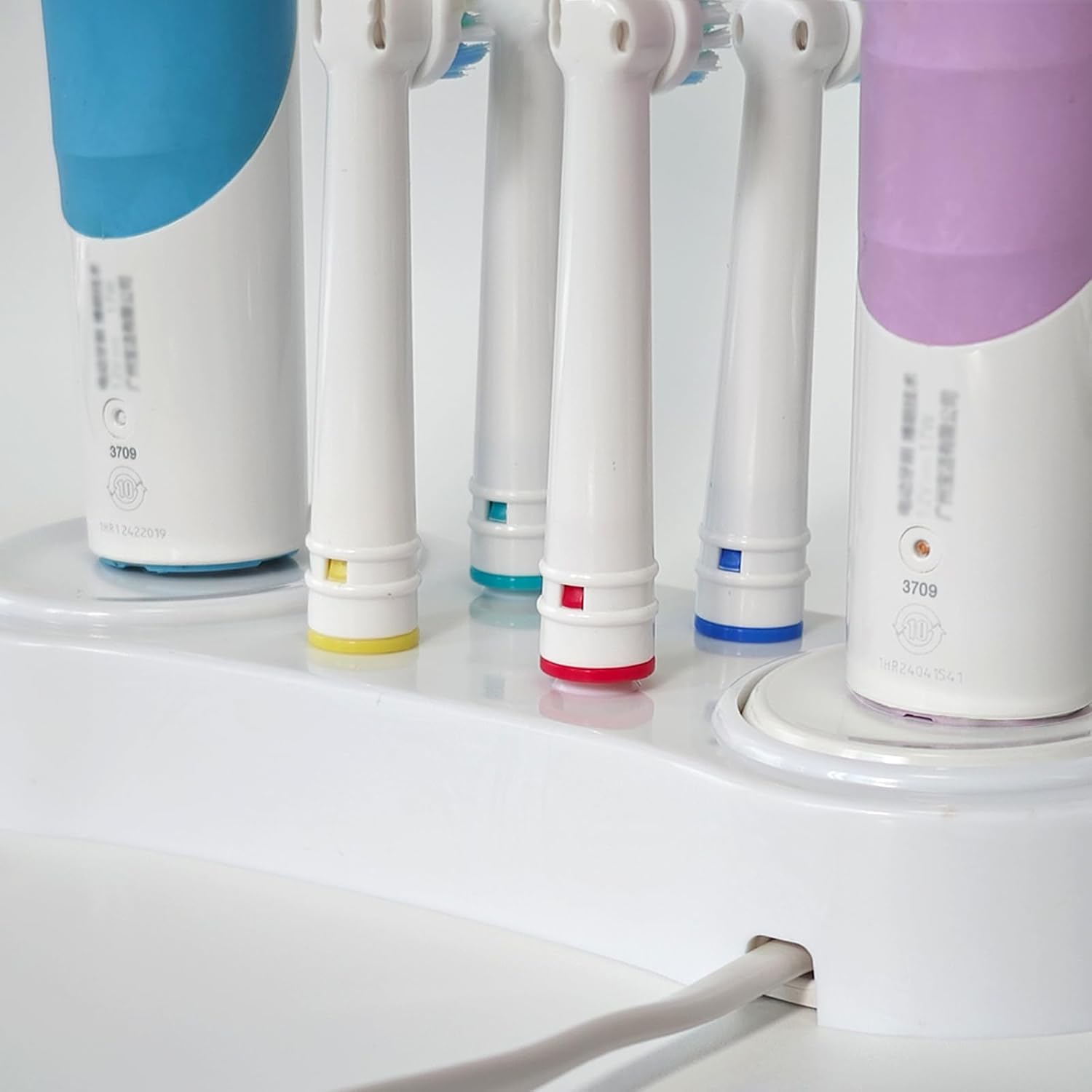 Toothbrush Head Holder Charger Stand for Bathroom, Compatible with Braun Oral B Electric Toothbrush - White Holder image number 2