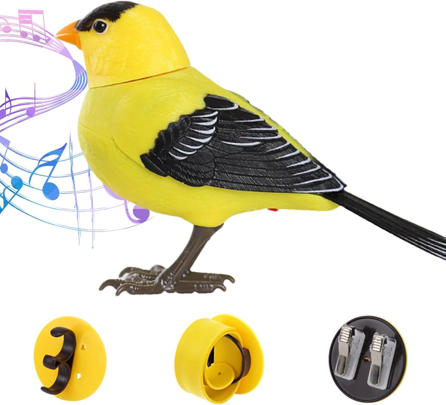 Electric Singing and Chirping Bird Toy, Motion and Sound Activated, Simulation Birds Making Sounds Interactive Toys Tree Ornaments, Pet Supplies Garden Decorations for Kids Toys