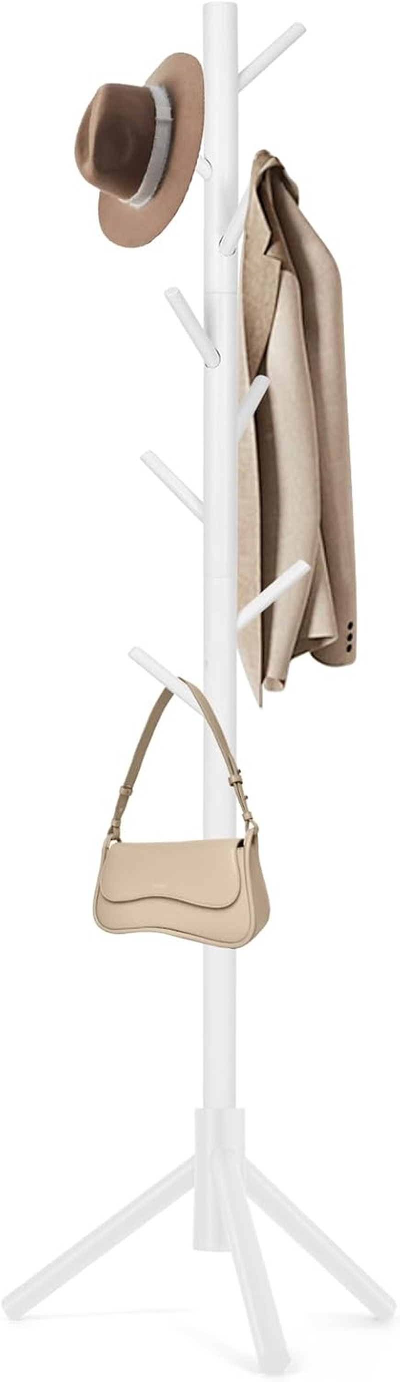 WANGMUXIA Coat Rack, Freestanding Coat Rack with 8 Hooks and 3 Adjustable Size Tree Coat Racks for Bedroom, Hallway, Entrance, Office, for Hats, Coats, Scarves, Handbags image number 5