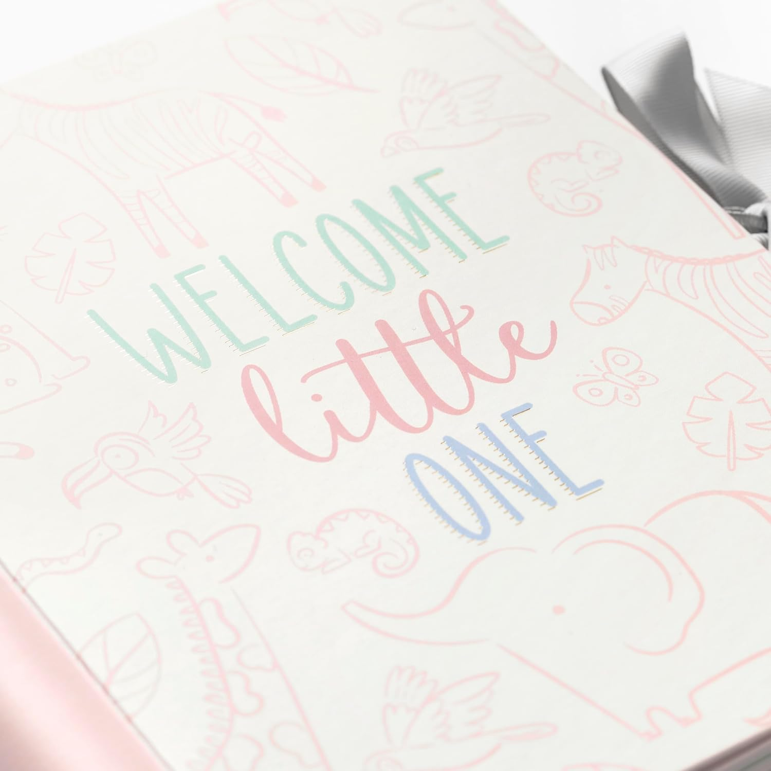 Busy B Pink Baby Journal - Spiral-Bound with Ribbon Closure and Four Tabbed Scetions for Photos. Milestones and Memories, Four Handy Pockets for Storing Keepsakes and Stickers - FSC&reg; Certified - Pink image number 4