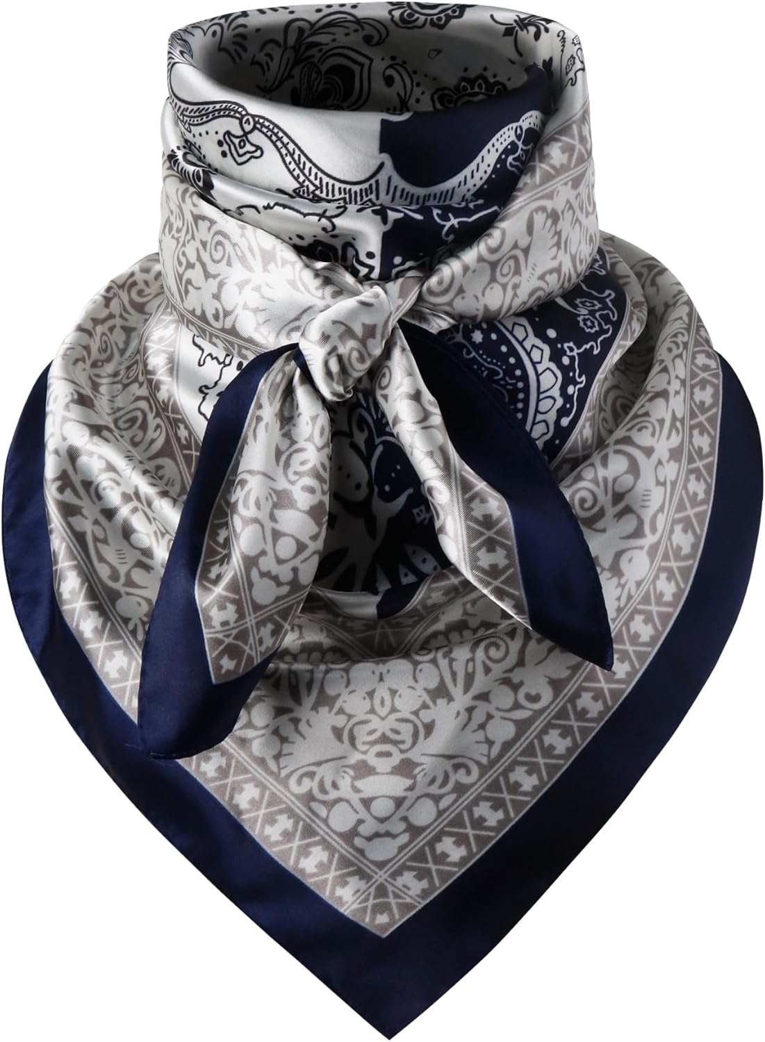 Hymeiluely 35 Inch Wild Rag Cowboy Bandana Scarves for Men, Large Neckerchief Silk Feel Western Neck Scarf for Women