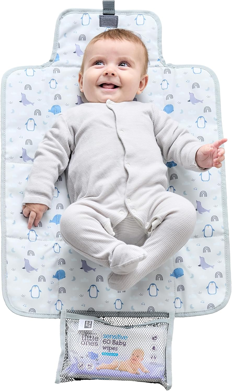 Polar Gear Baby Changing Mat &ndash; Wipe-Clean Changing Mat for Newborns &ndash; Travel Changing Mat with Pocket &ndash; Padded, Foldable Changing Matt Baby &ndash; Safari