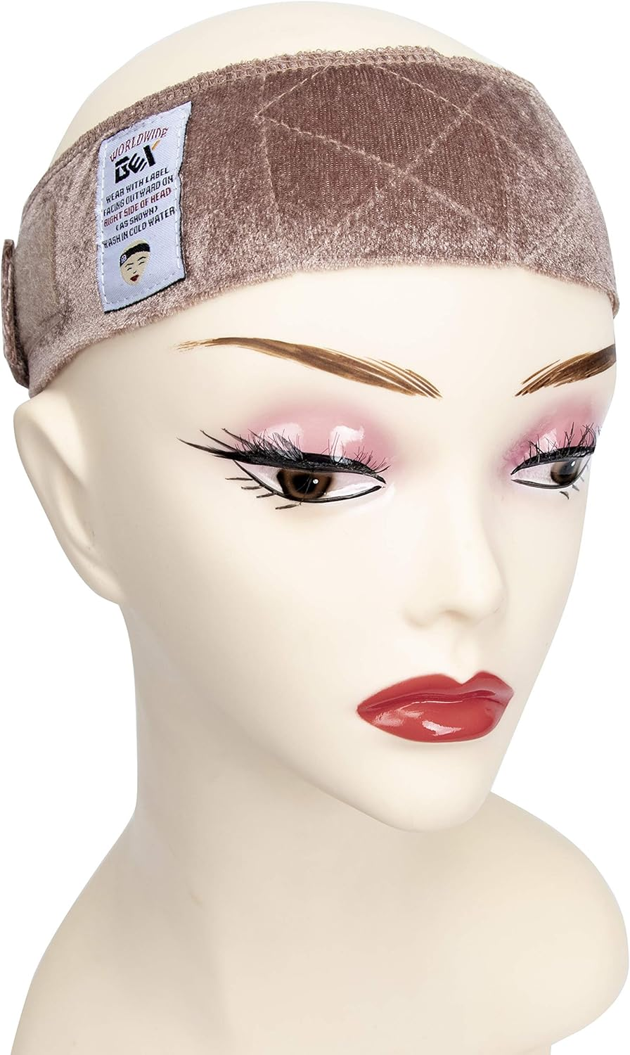 GEX Wig Grip Band Flexible Velvet Scarf Head Hair Band Wig Band with Adjustable Fastern (Beige)