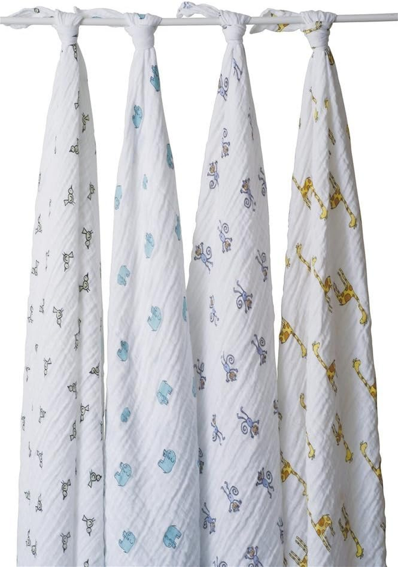 Aden + Anais Jungle Jam Classic Muslin Swaddles 4 Pack image number 4