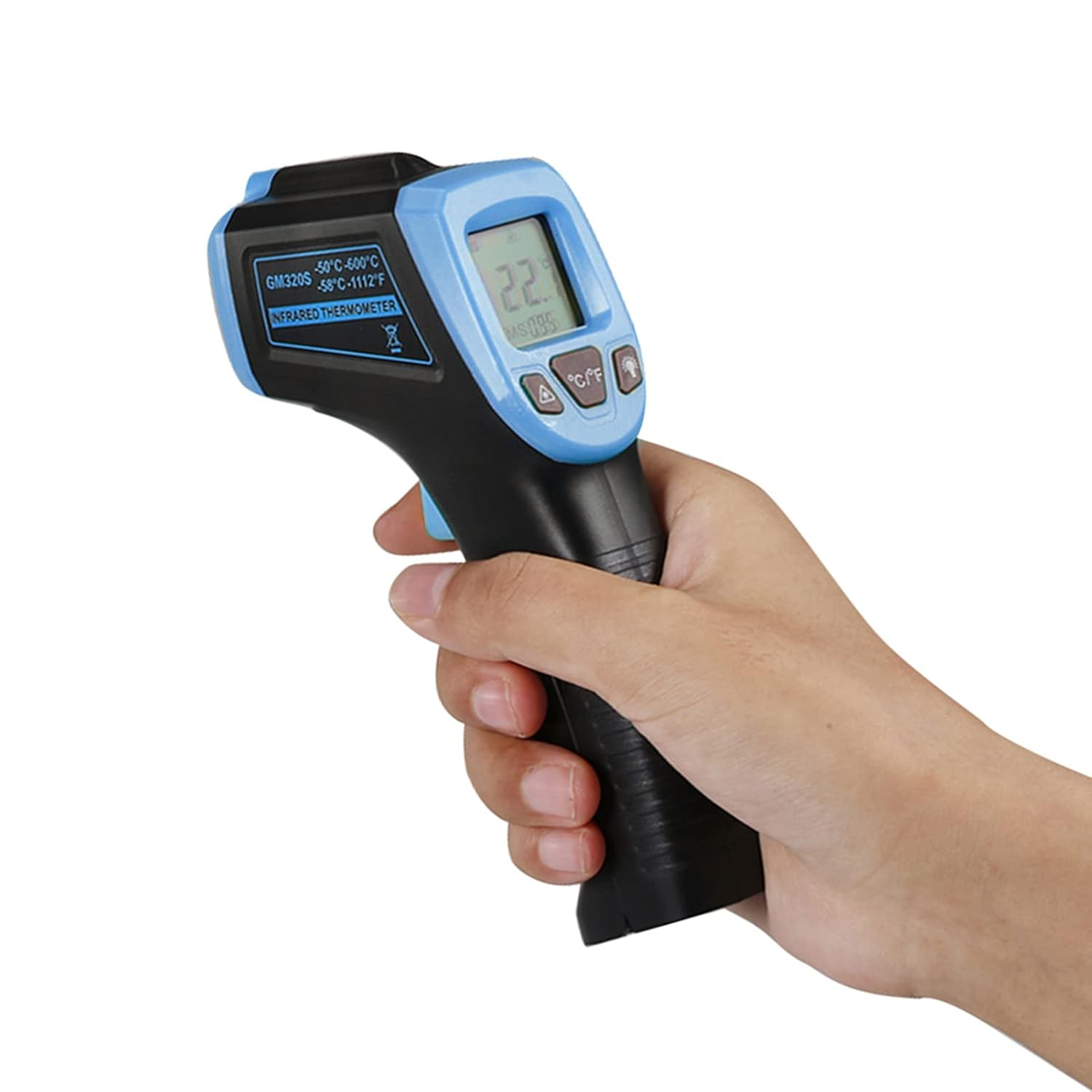 Infrared Thermometer, Non-Contact Digital Industrial Temperature Gun -58&deg;F to 1112&deg;F (-50&deg;C to 600&deg;C) with LCD Display,Blue image number 3