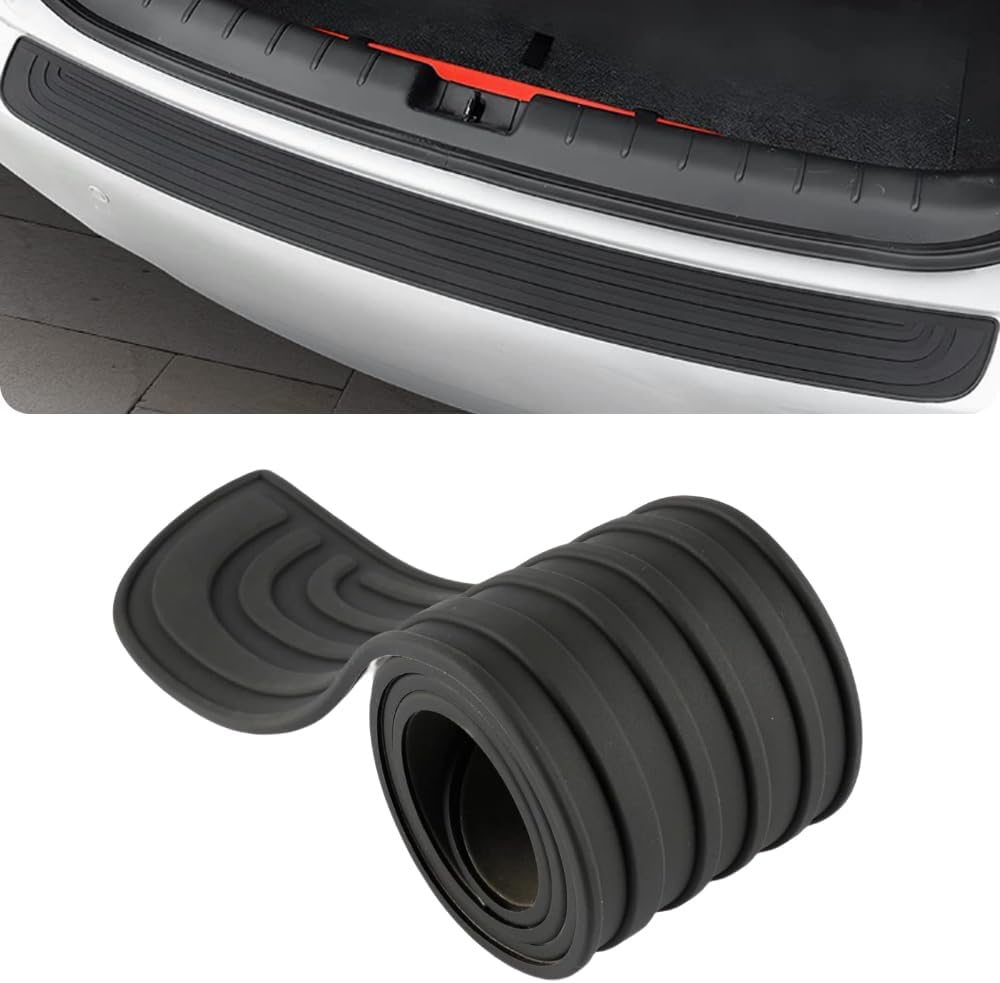 Car Rear Bumper Guard, 2.95 Feet Long Car/Suv Universal Black Rubber Scratch Resistant Trunk Exterior Accessories image number 1