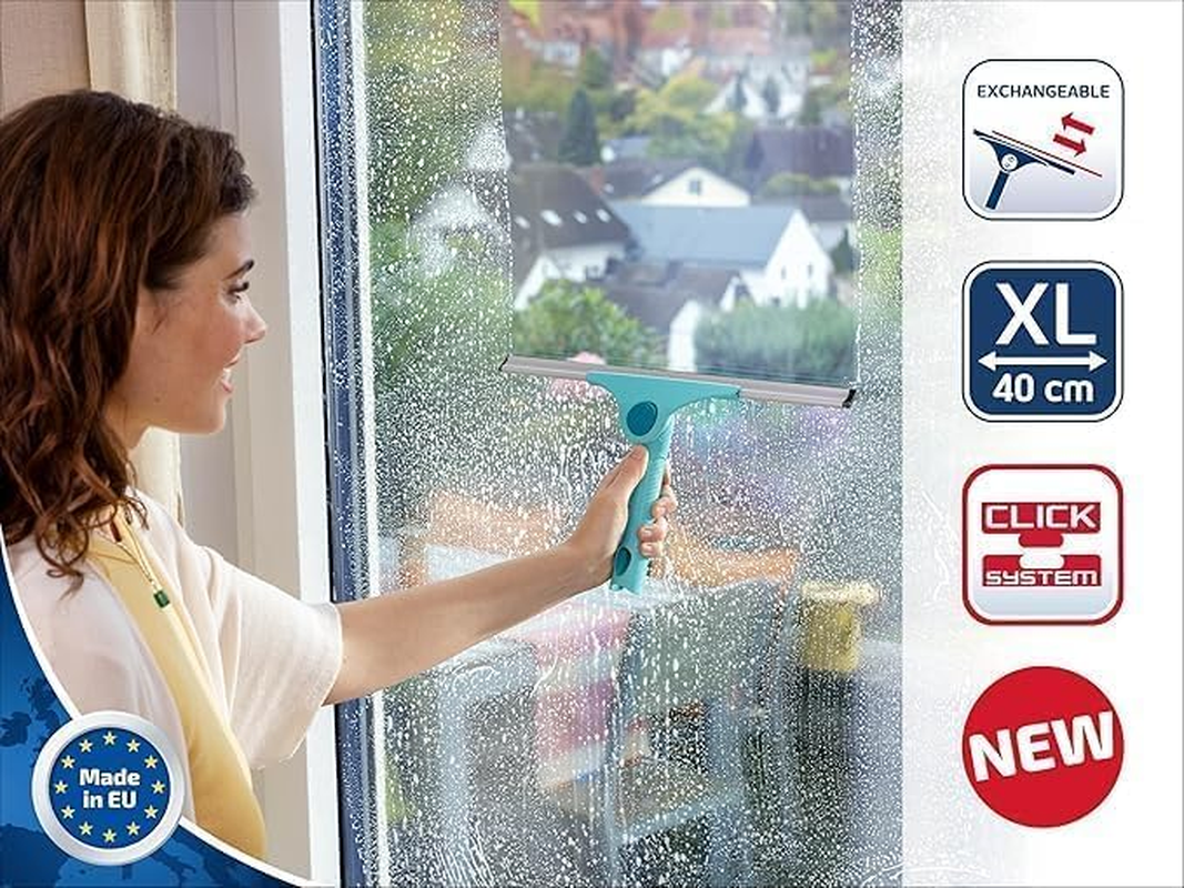 Leifheit Window Slider XL Squeegee 40 Cm &ndash; Streak-Free Glass and Window Cleaner with Flexible Joint and Click System &ndash; Bathroom Mirror and Shower Cleaner, Household Cleaning Tool and Accessory image number 4