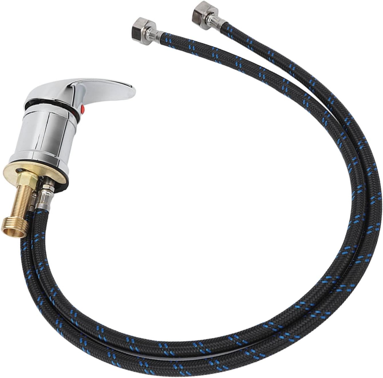 Fdit Shampoo Bowl Faucet, Chrome Plated Zinc Alloy Salon Sink Mixer Tap with 60Cm Flexible Hose & Ceramic Valve Core for Hairdressing Shampoo Bed Basin image number 5