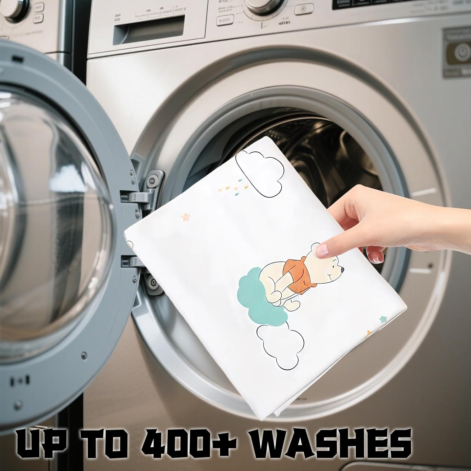 Waterproof Baby Change Mat - 120X70Cm Reusable Underpads for Diaper Changing, Mattress Protector - Soft Cotton, Portable & Washable for Toddler, Kids, Older Adults (Bear)