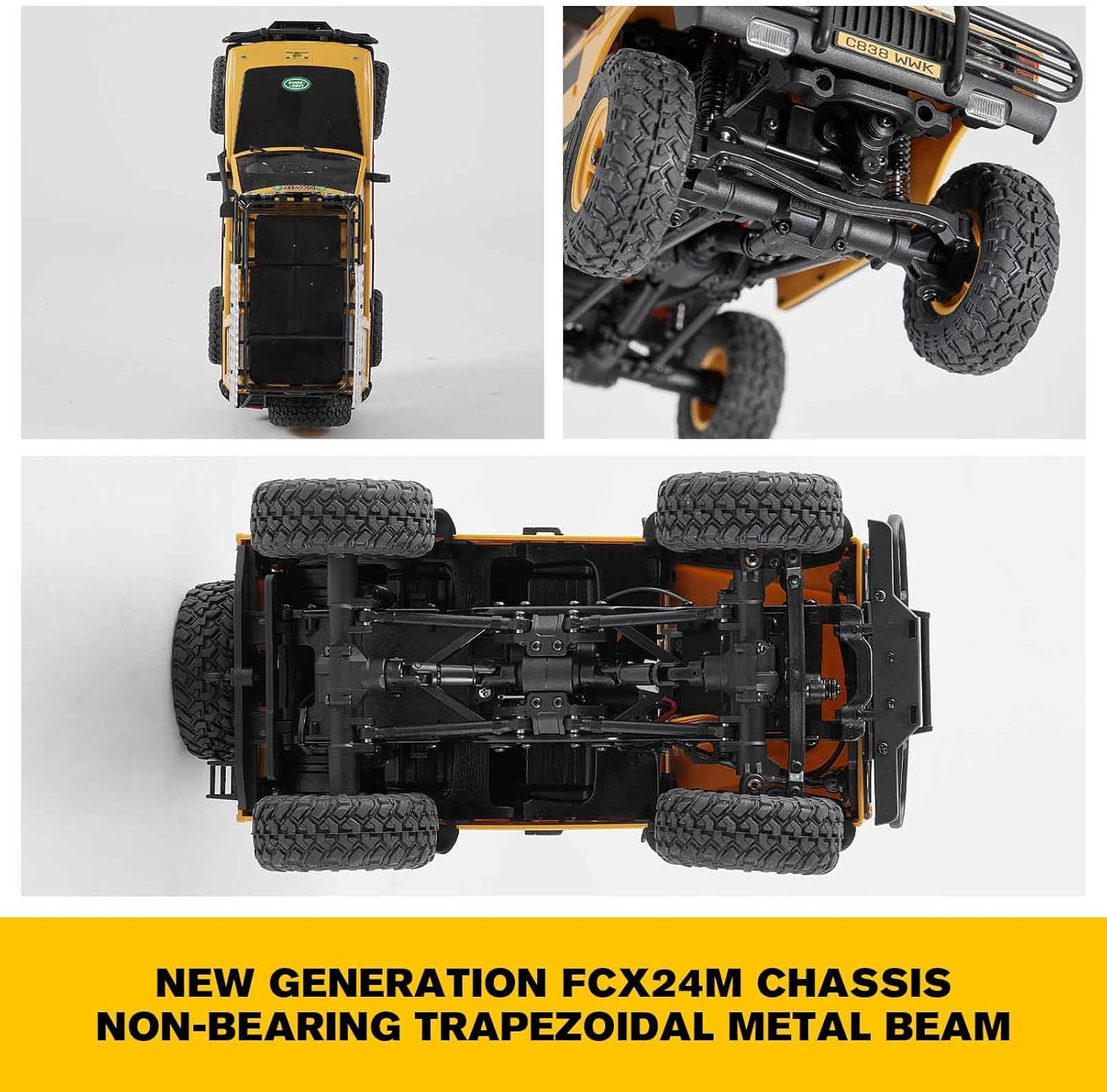 FMS 1/24 RC Crawler, FCX24M Land Rover Discovery, 2.4Ghz Off-Road RC Rock Crawler with Lighting Effects, Speed Switch and Accessory Packs, RC Cars for Adults image number 5