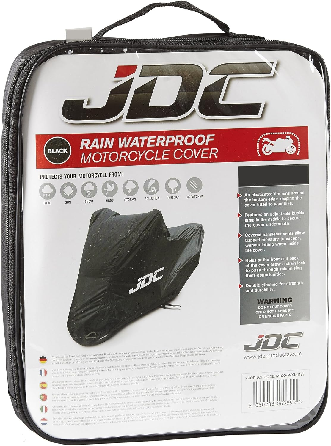 JDC Motorcycle Cover Waterproof - Black - RAIN - S Top Box image number 3