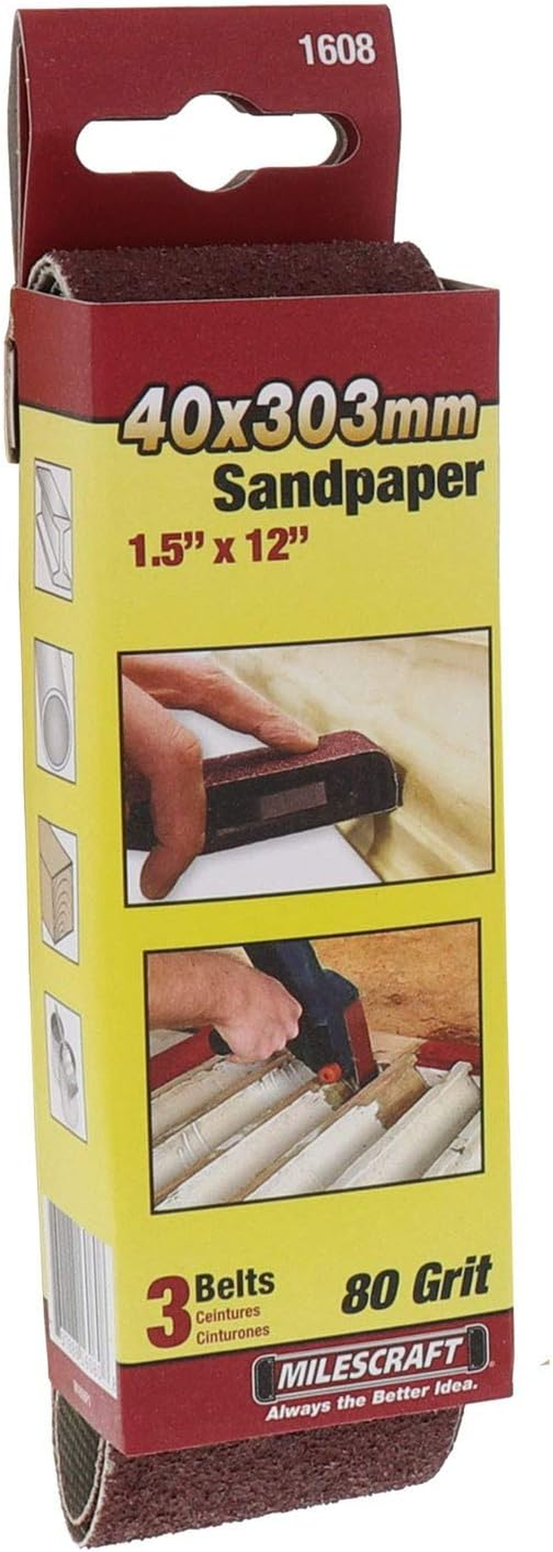 Milescraft Pack of 3 Sanding Belts 40Mm X 303Mm 150 Grit image number 1